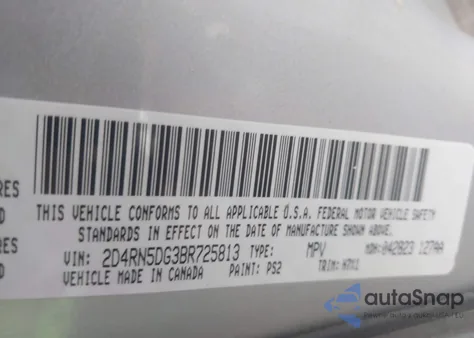 2011 Dodge Grand Caravan Crew from USA, damaged, VIN 2D4RN5DG3BR725813